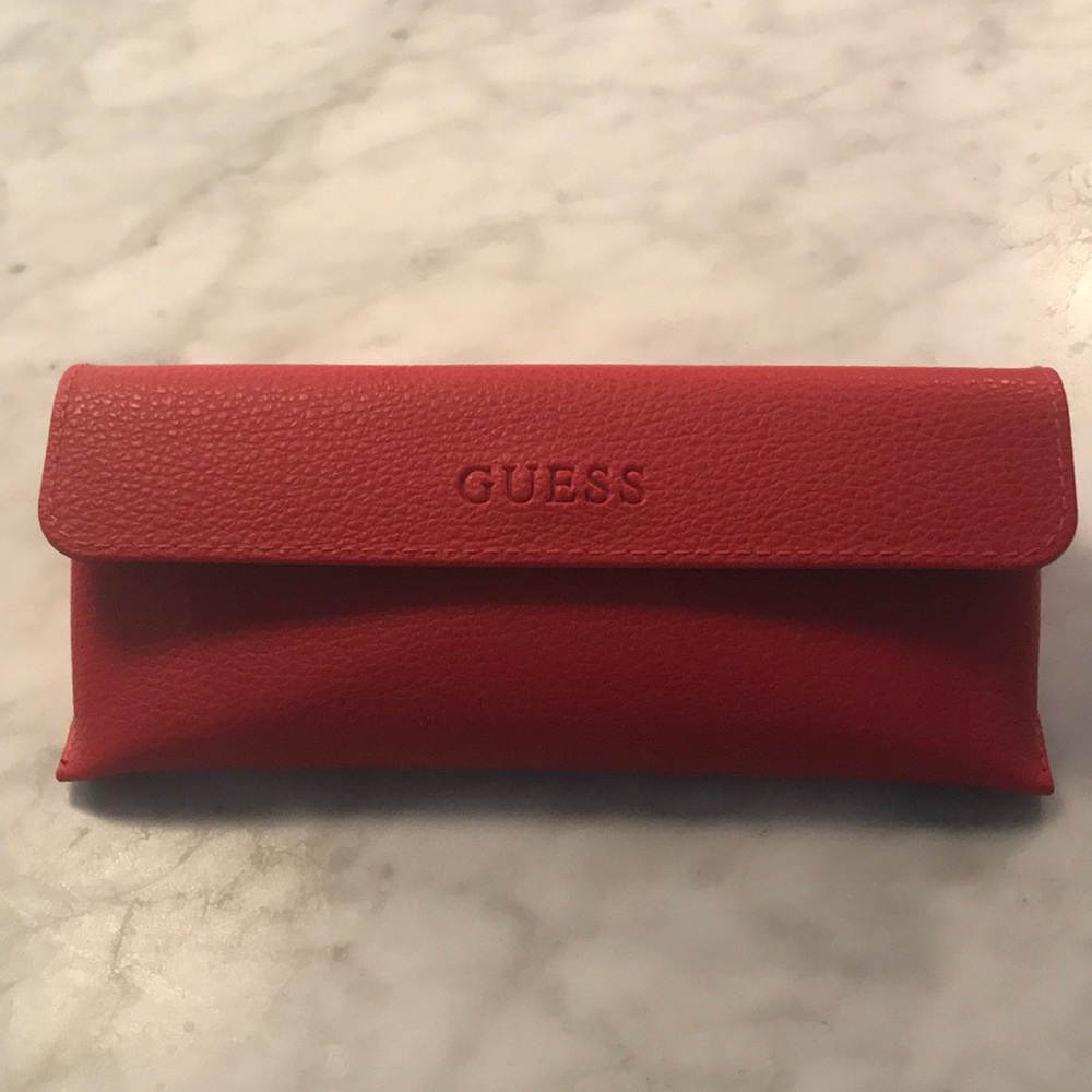 Eyeglass Red Guess case eyeglasses soft leather